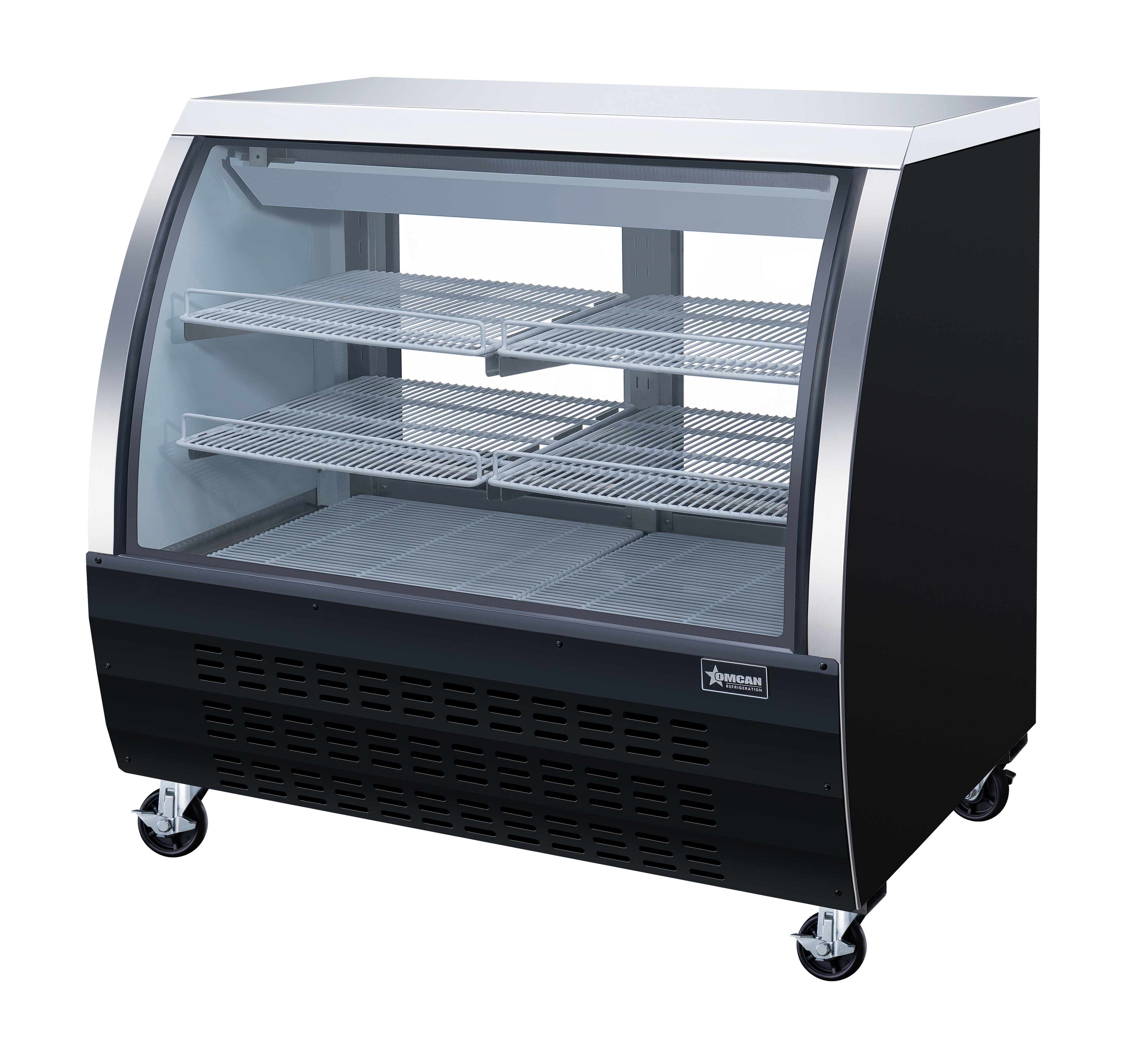 47″ Two (2) Shelf Floor Refrigerated Showcase, 18 cu.ft. (508 L), Black