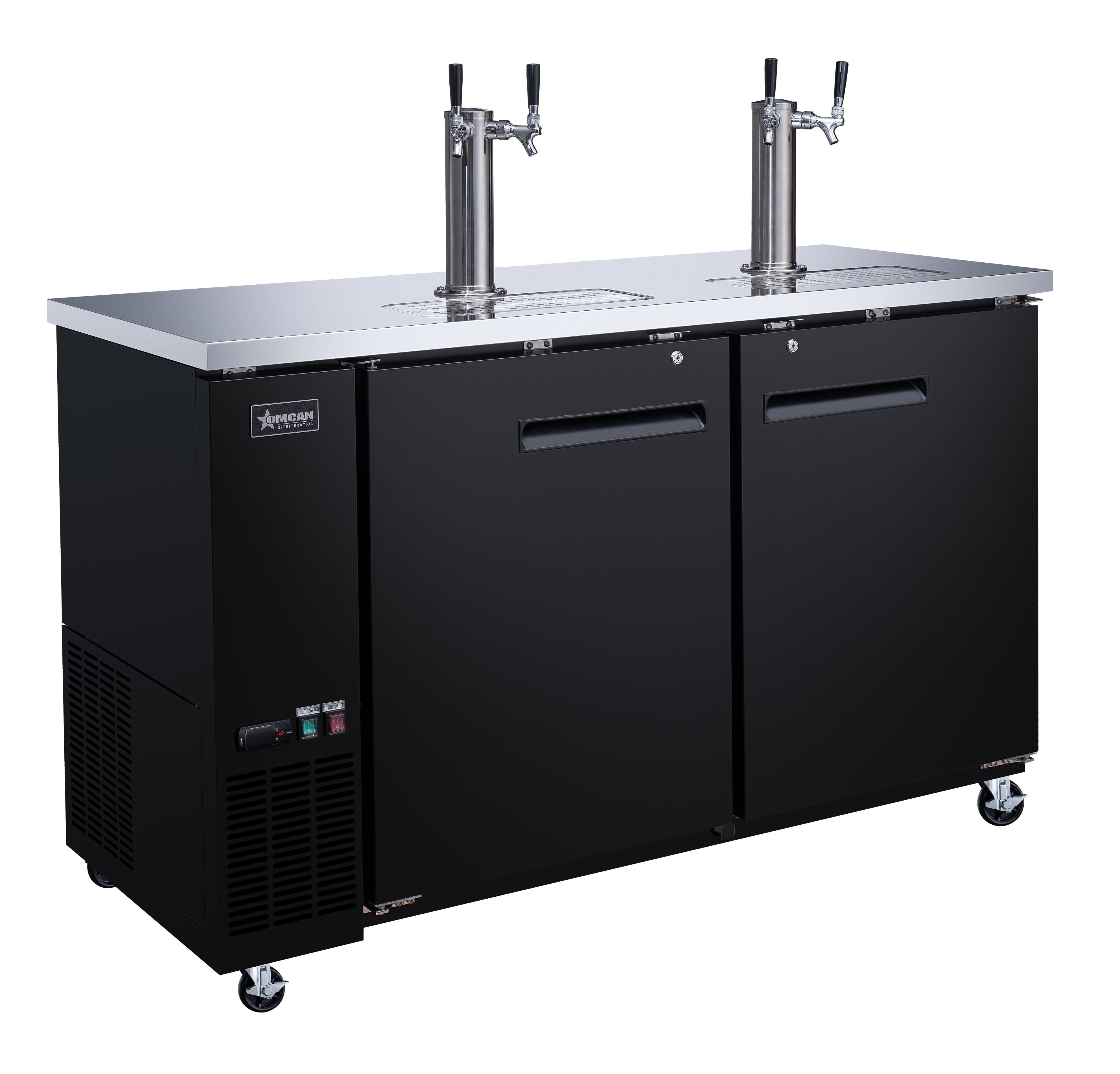 61″ Two (2) Door Kegerator / Beer Dispenser with 2 Taps, 15.8 cu.ft. (446 L)
