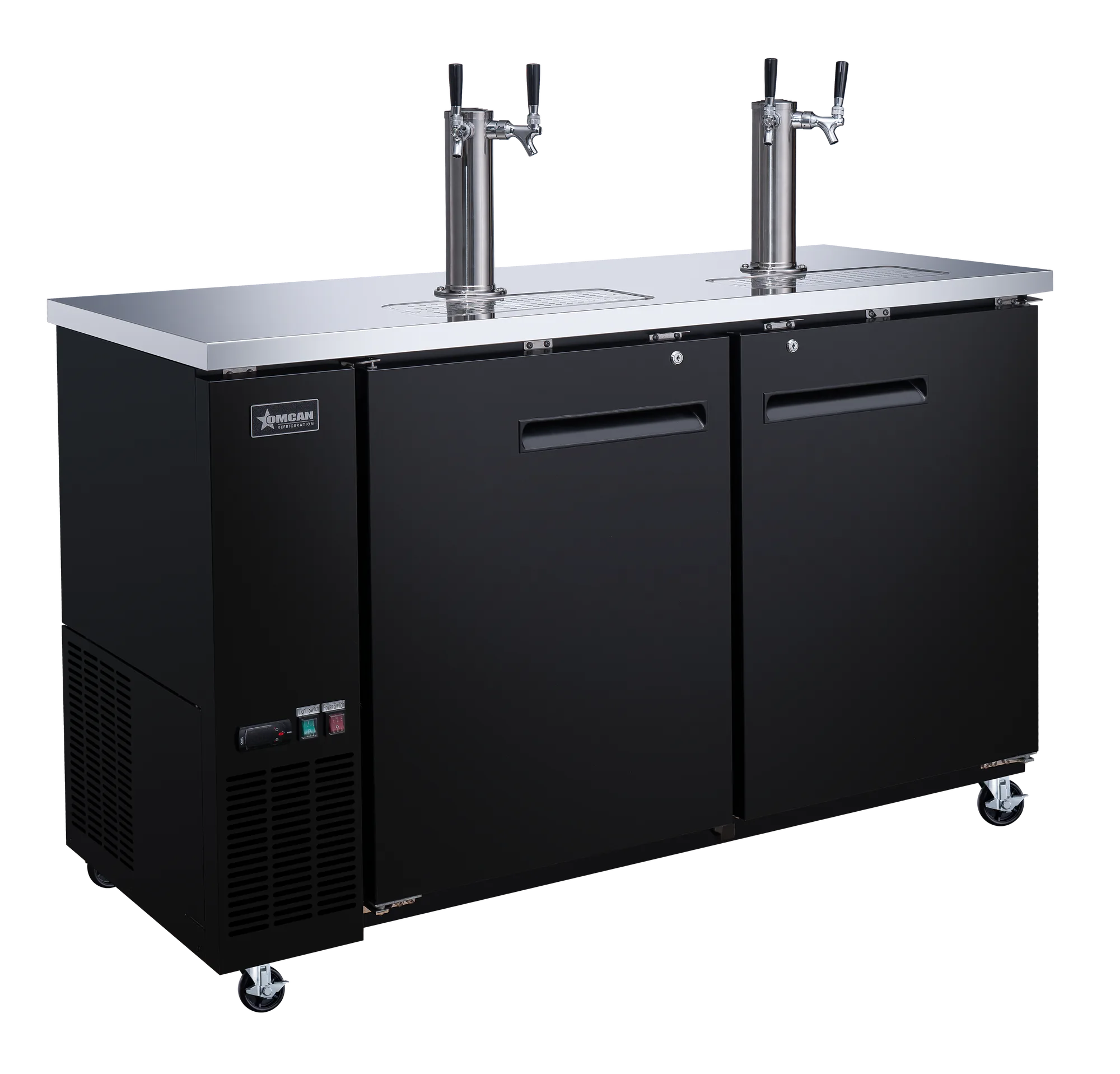 61″ Two (2) Door Kegerator / Beer Dispenser with 2 Taps, 15.8 cu.ft. (446 L)