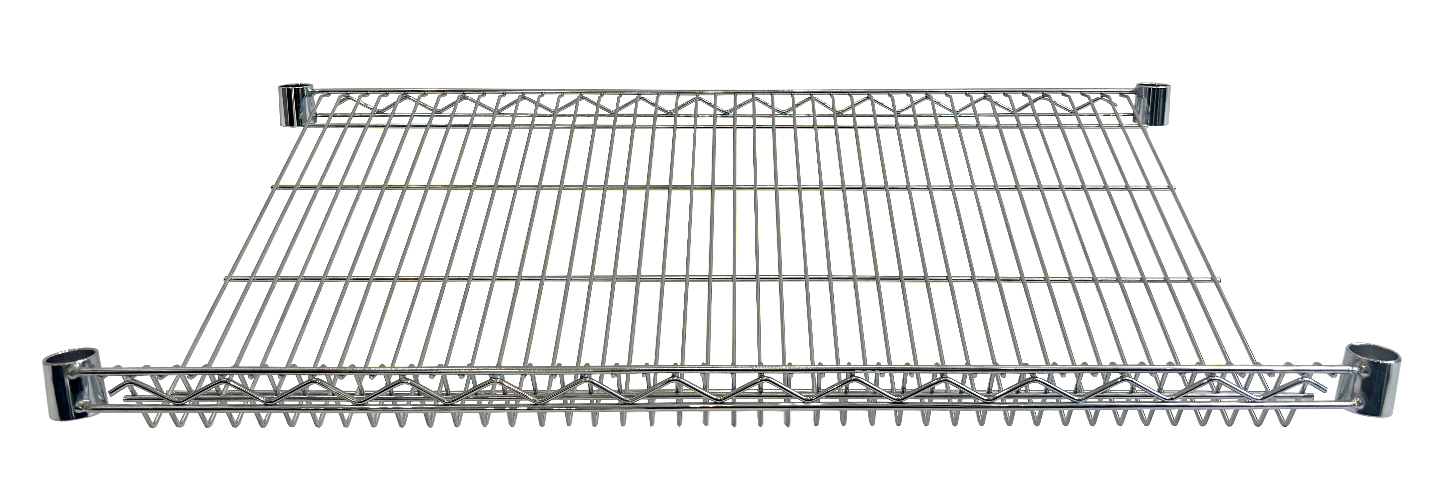 Slanted Merchandising Wire Shelving, 27 Degree, Chromed, 24" x 60"