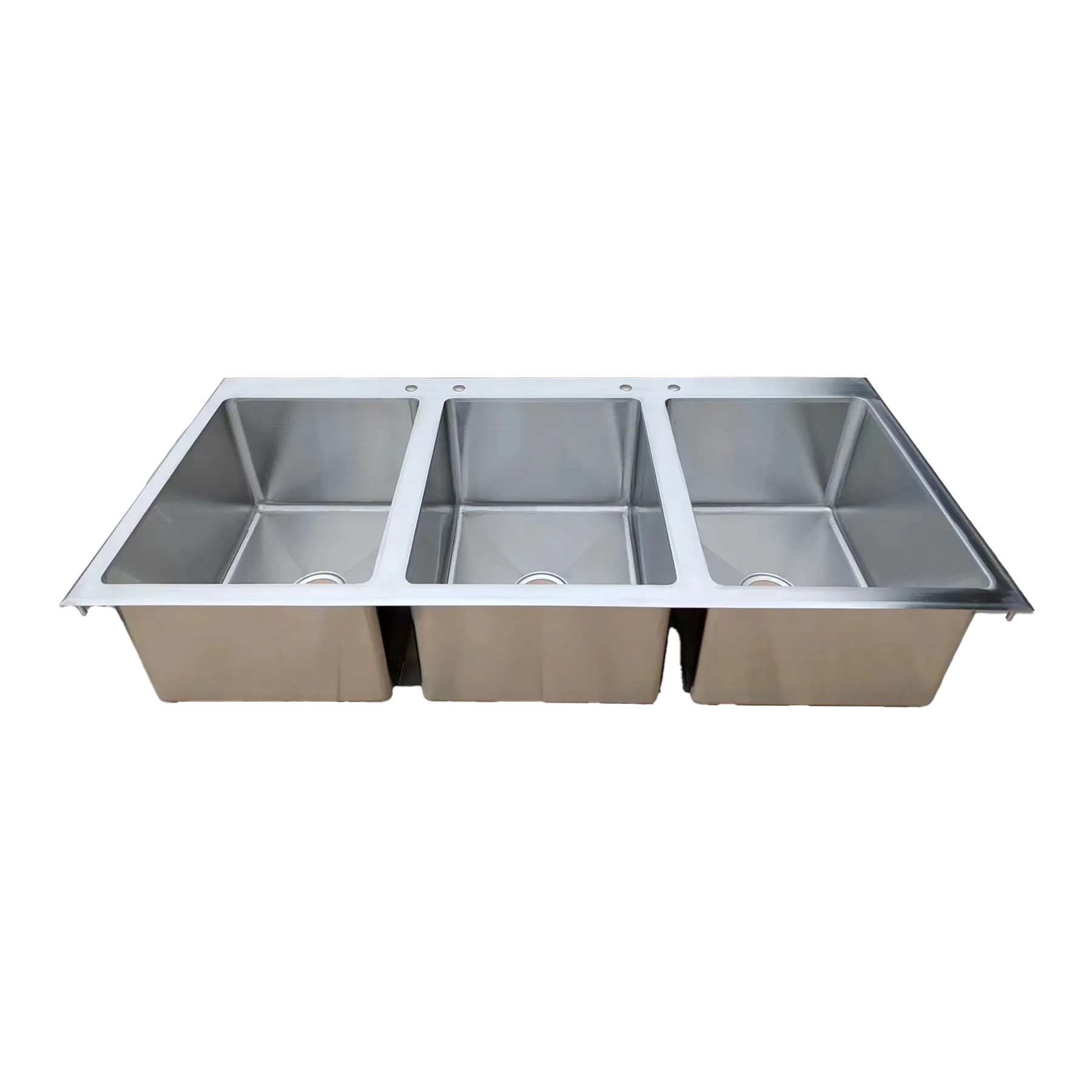 16″ x 20″ x 12″ Stainless Steel Triple Drop in Sink with Flat Top