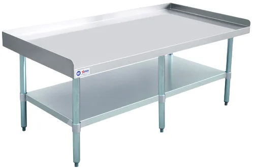 30″ x 60″ Stainless Steel Equipment Stand with Stainless Steel Undershelf and 6 Legs