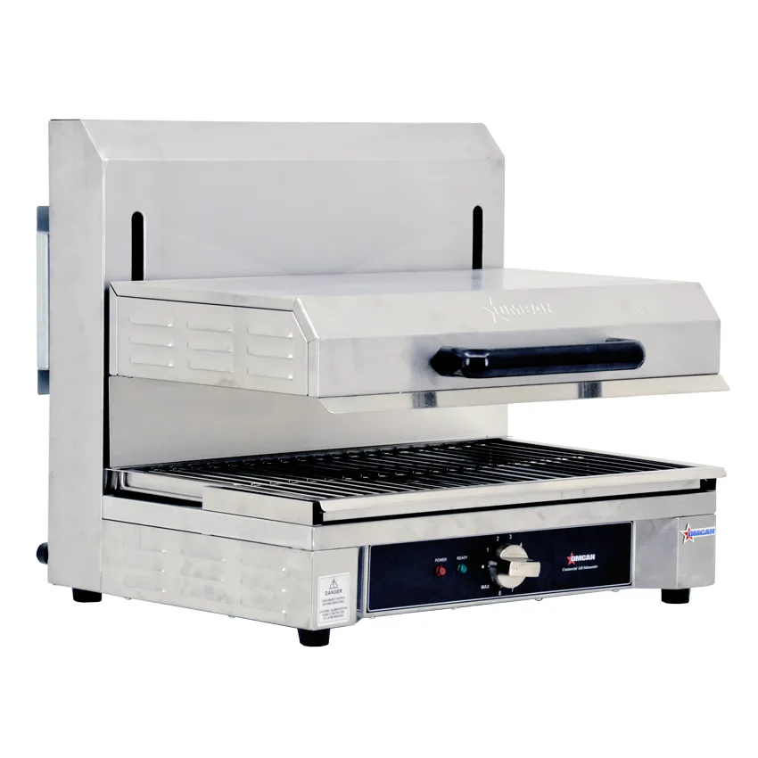 Stainless Steel Quartz Adjustable Salamander with 14″ x 21″ Warming Base