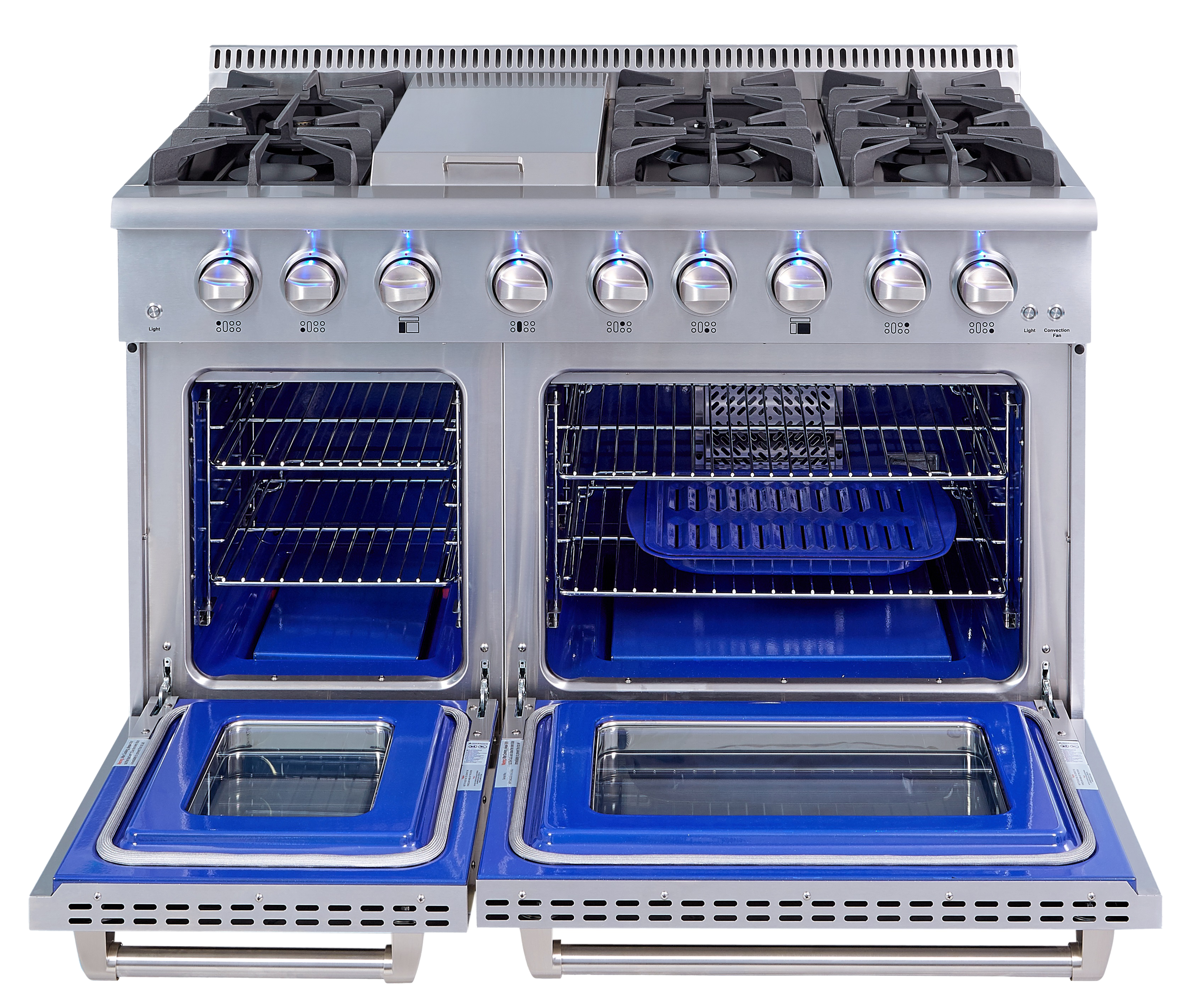 48″ 6-Burner Residential Gas Range with 30″ & 18″ Ovens with Infrared Broil Burner– 135,000 BTU/hr – Natural Gas
