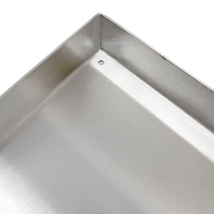 6″ x 24″ x 1″ STAINLESS STEEL PAN WITH DRAIN HOLES