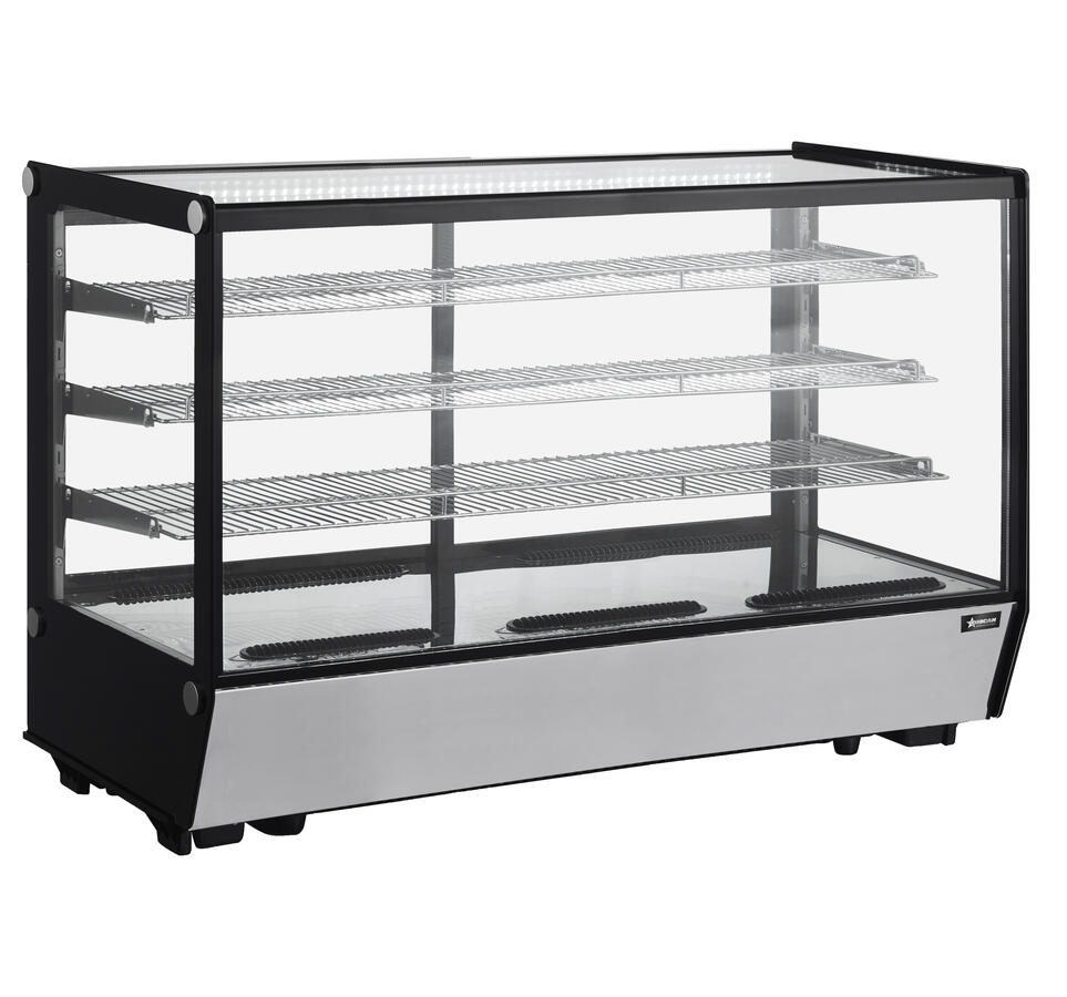 48″ Countertop Square Glass Refrigerated Display with 8 cu.ft. (225 Liters) Capacity – 110-120V, 640W