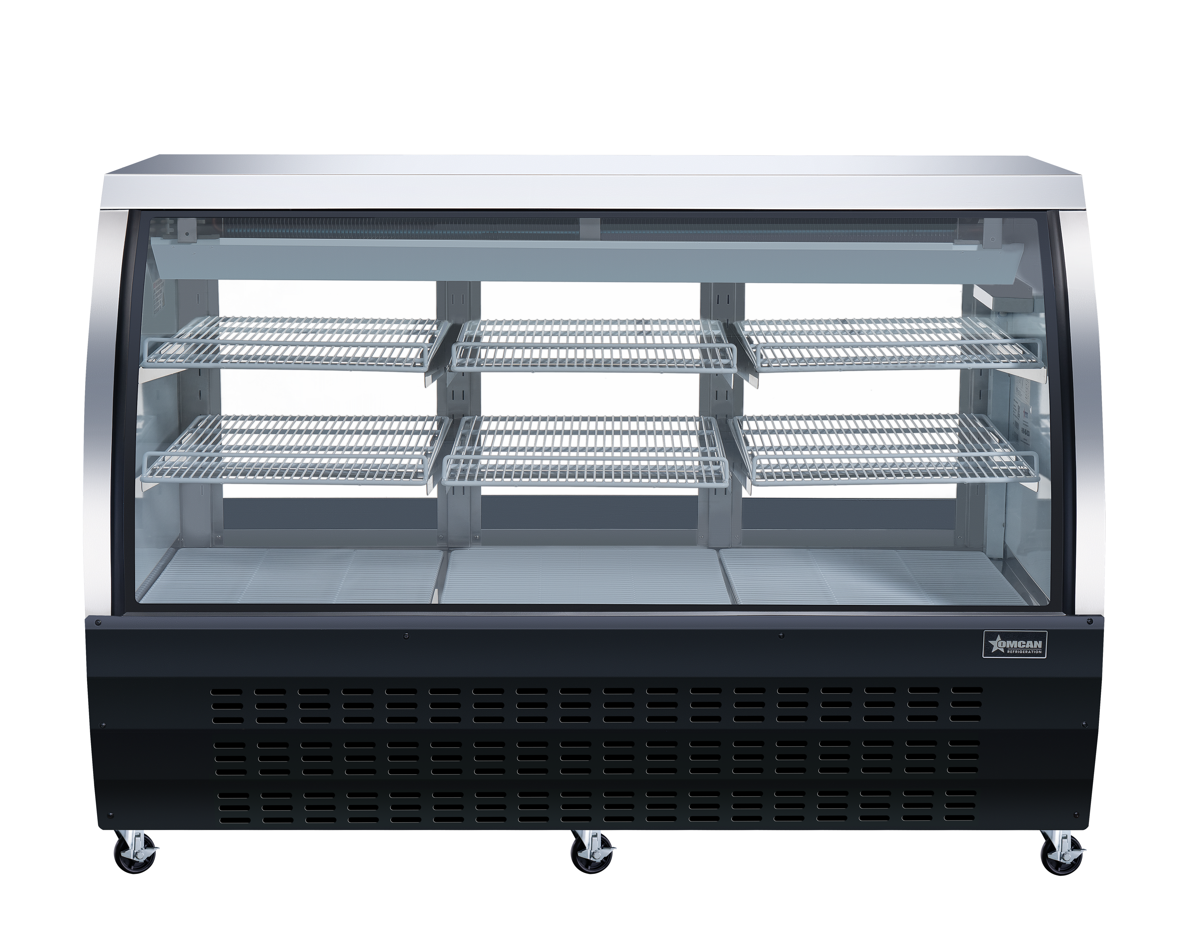64″ Two (2) Shelf Floor Refrigerated Showcase, 22 cu.ft. (620 L), Black