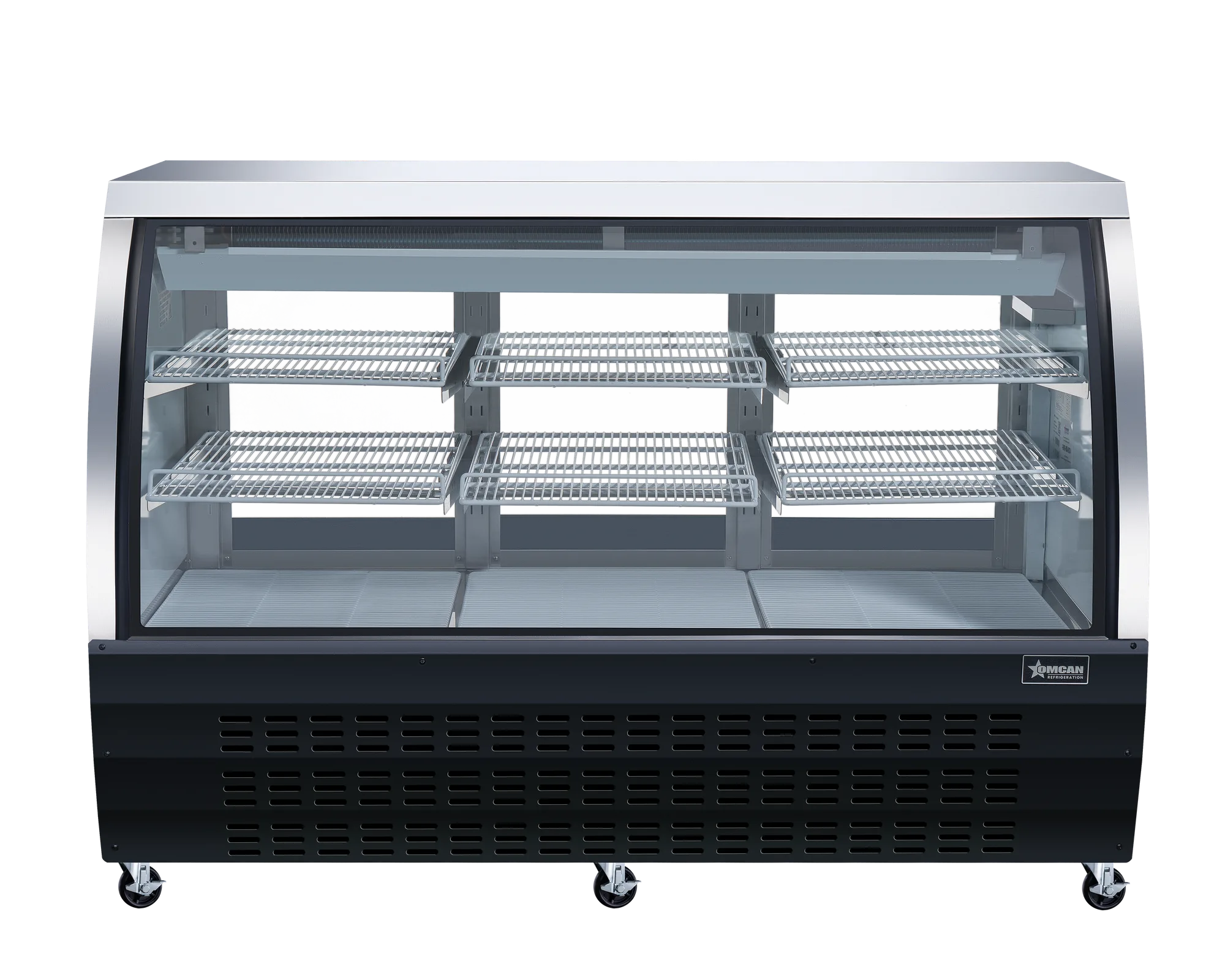 64″ Two (2) Shelf Floor Refrigerated Showcase, 22 cu.ft. (620 L), Black