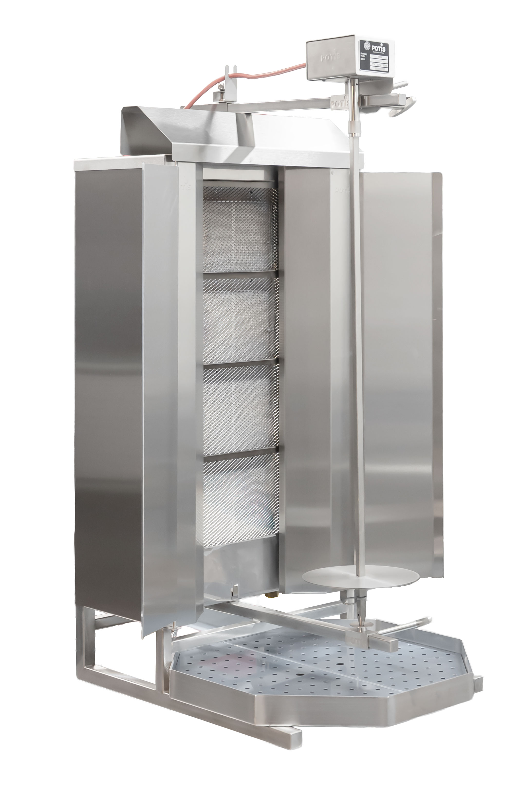 Potis MU GD4 70 kg Natural Gas Doner Kebab Machine / Vertical Broiler with 4 Burners | Trento – 38,000 BTU