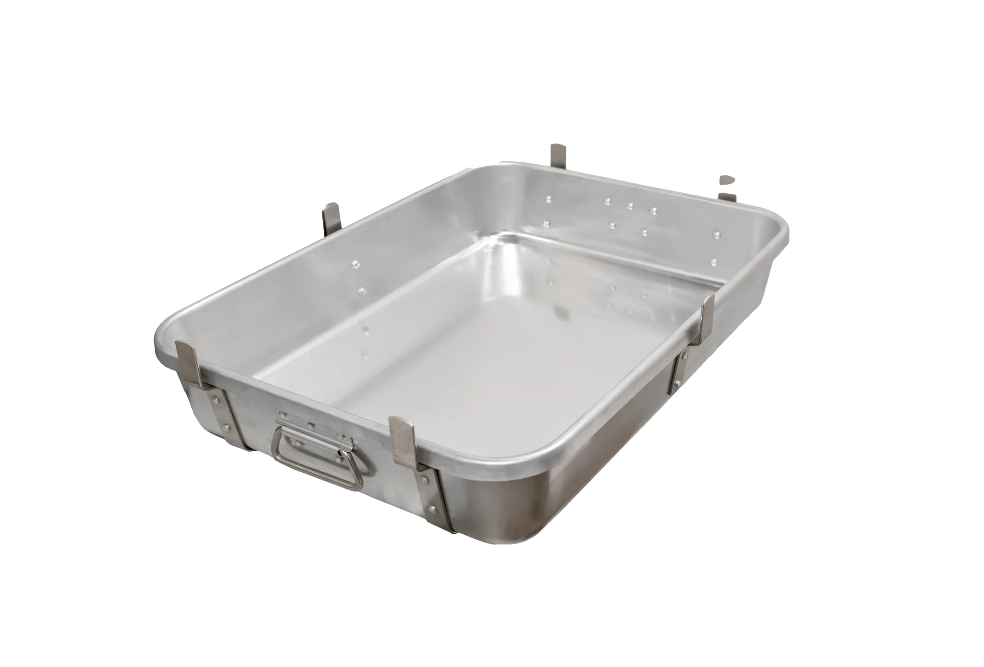 24" x 18" x 4" 10-Gauge (2.5 mm) Heavy-duty Aluminum Double Roaster Pan with Straps, Lugs and Handles