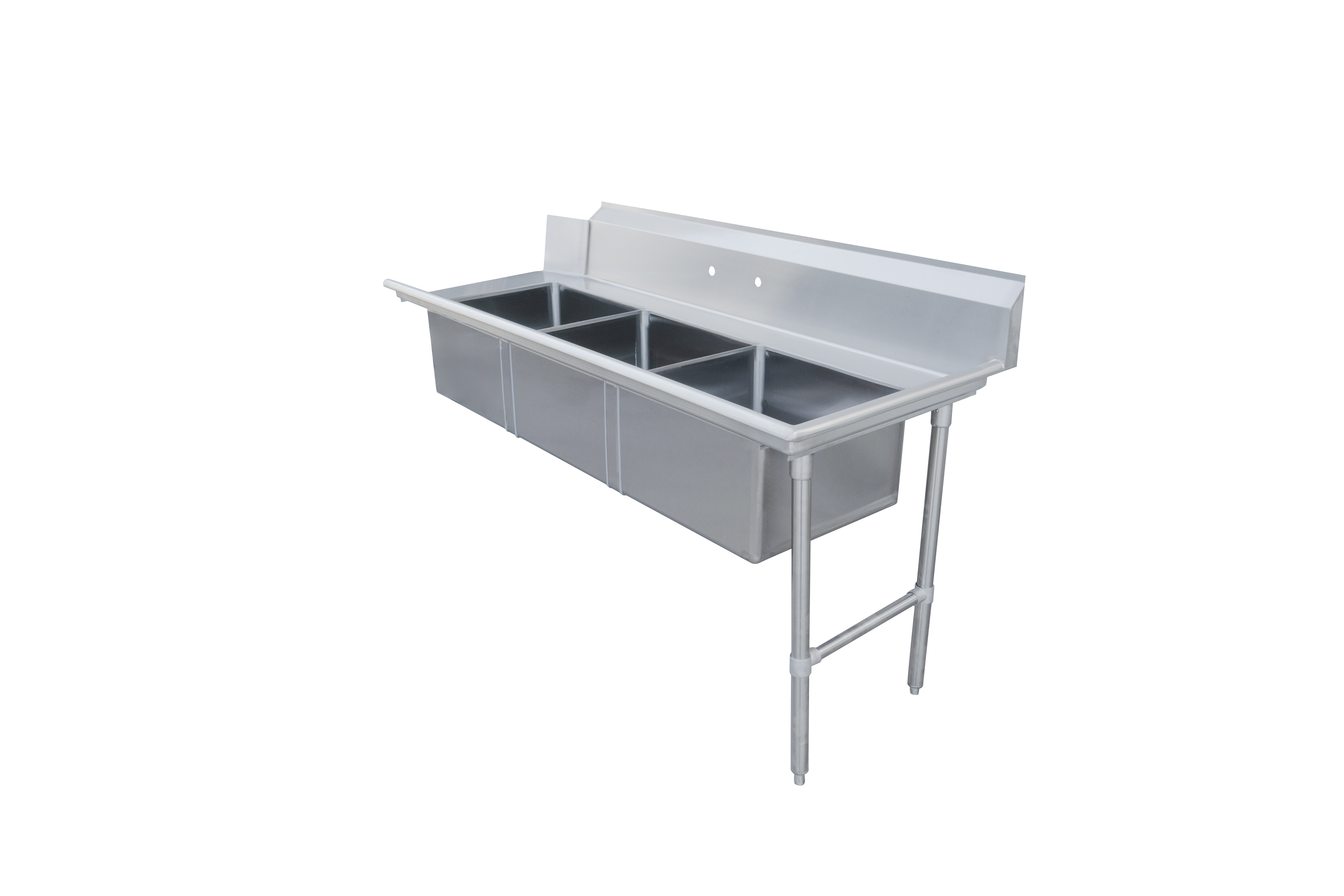 72" Right Side Soiled Dish Table with Three Sinks