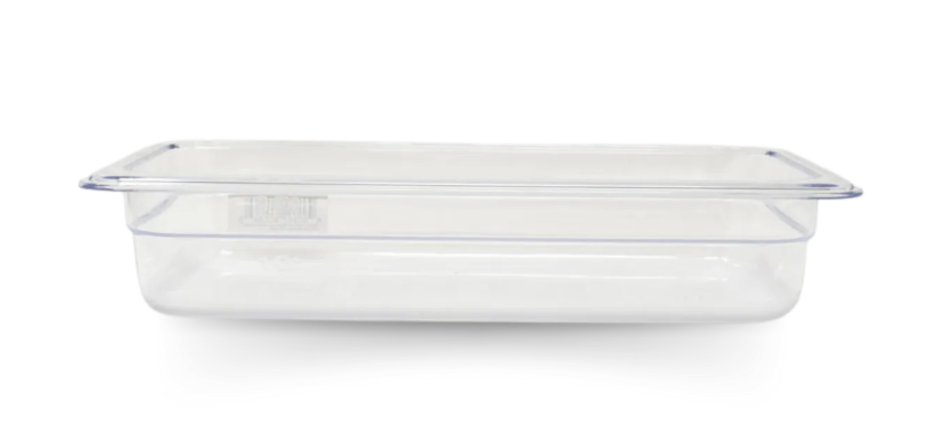 GN 1/3 Third-size Polycarbonate Clear Food Pan, 2 1/2″ Deep