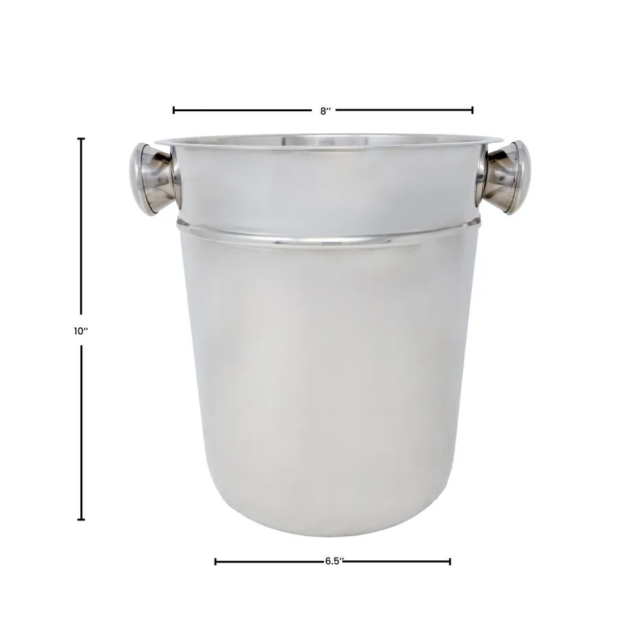 8 qt Stainless Steel Wine Bucket with Knob Handle