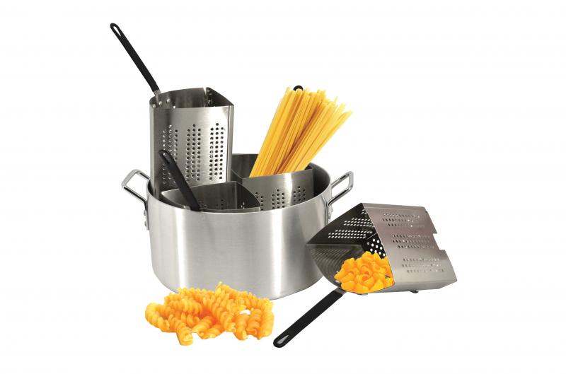 20 Qt. Aluminum Pasta Cooker Set with 4 Stainless Steel Inserts