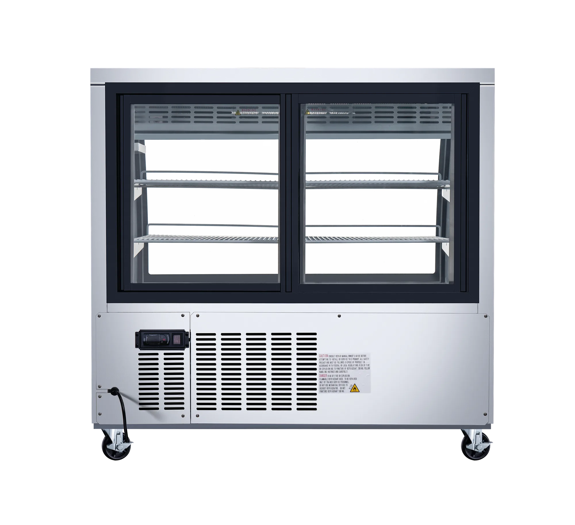 47″ Two (2) Shelf Floor Refrigerated Display Case, 18 cu.ft. (508 L), Stainless Steel