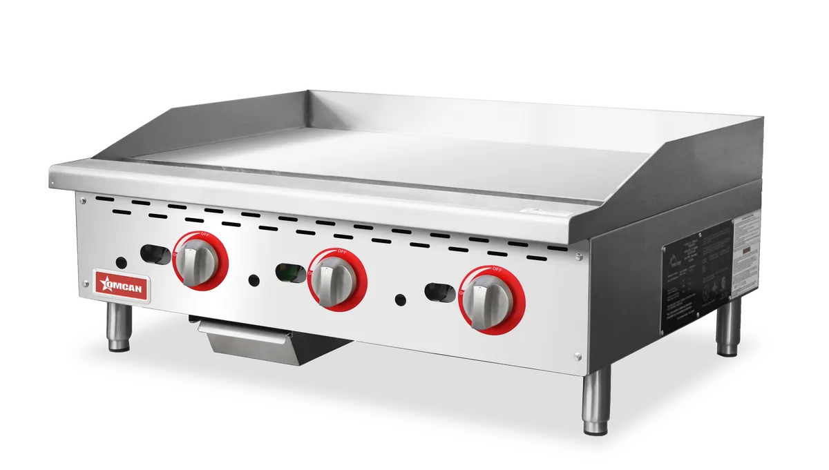36″ Countertop Gas Griddle 3 Burners with Thermostatic Control, 84,000 BTU