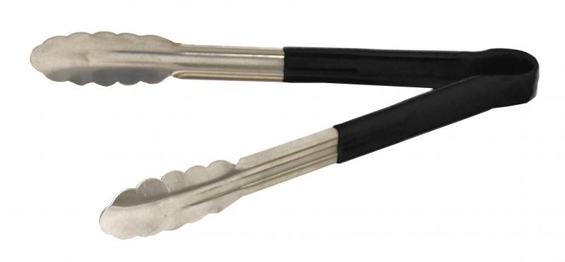 12" Heavy-Duty Utility Tongs with Black Plastic Handle