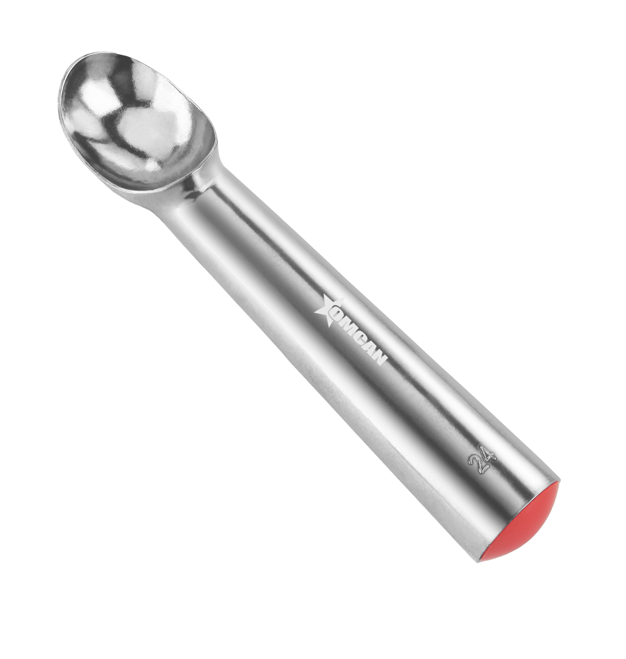 Aluminum Ice Cream Scoop / Dipper #24, Red - 1 1/2 oz. (45 ml)