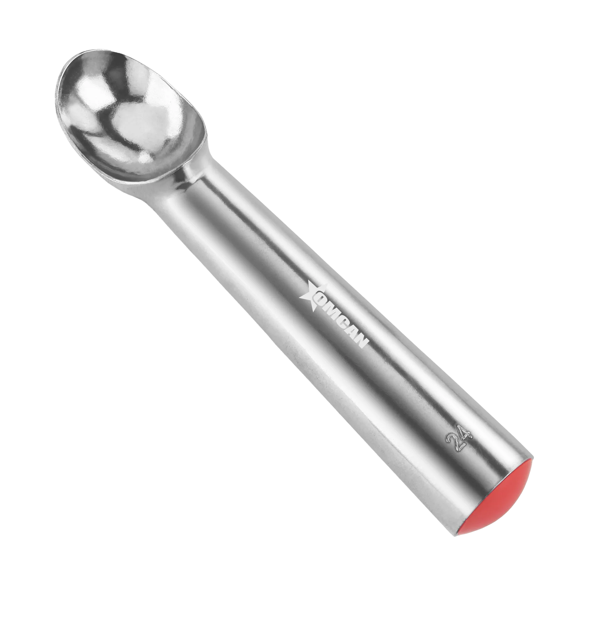 Aluminum Ice Cream Scoop / Dipper #24, Red - 1 1/2 oz. (45 ml)