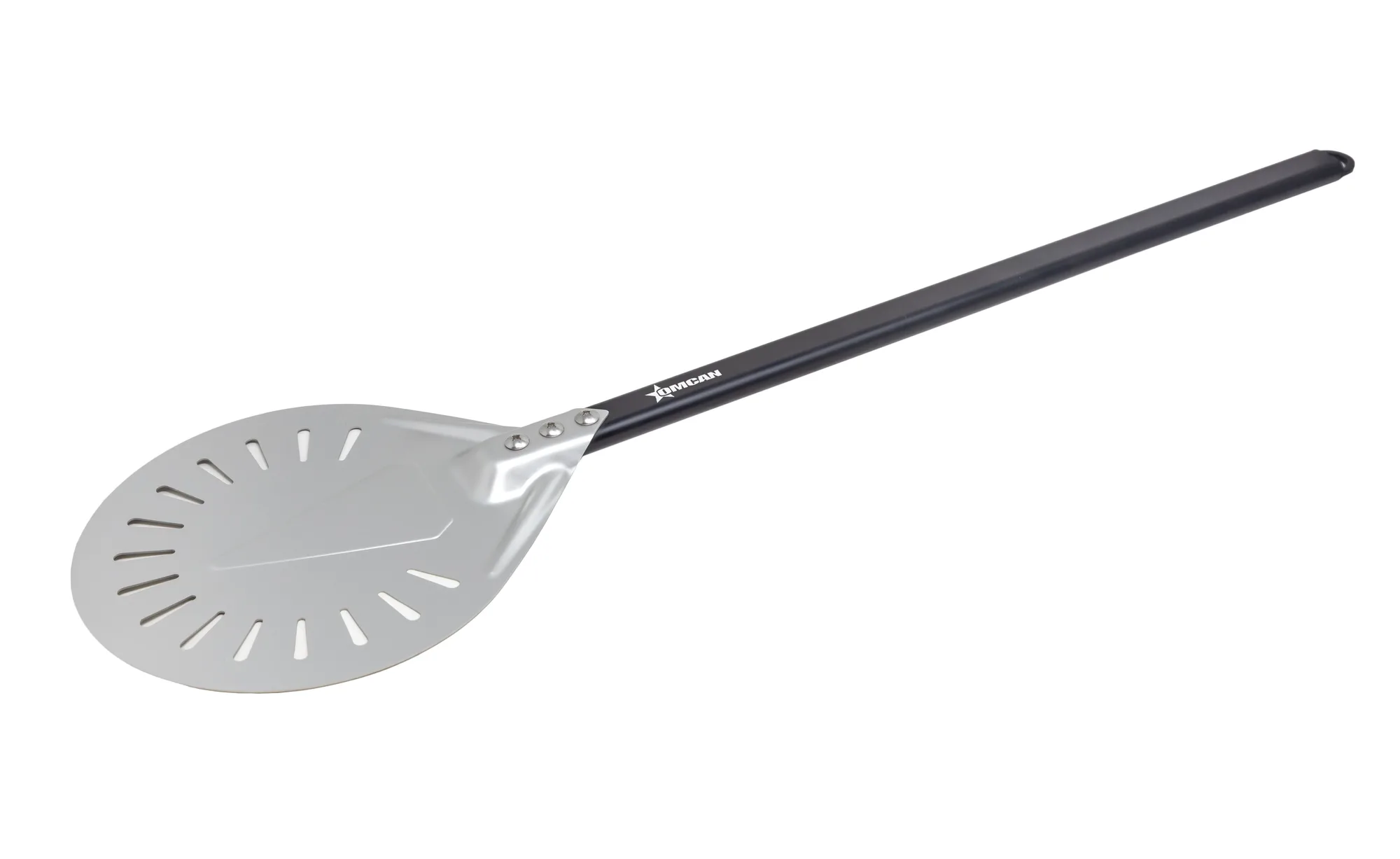 54-5/16” Perforated Aluminum Pizza Peel with 8” Round Blade