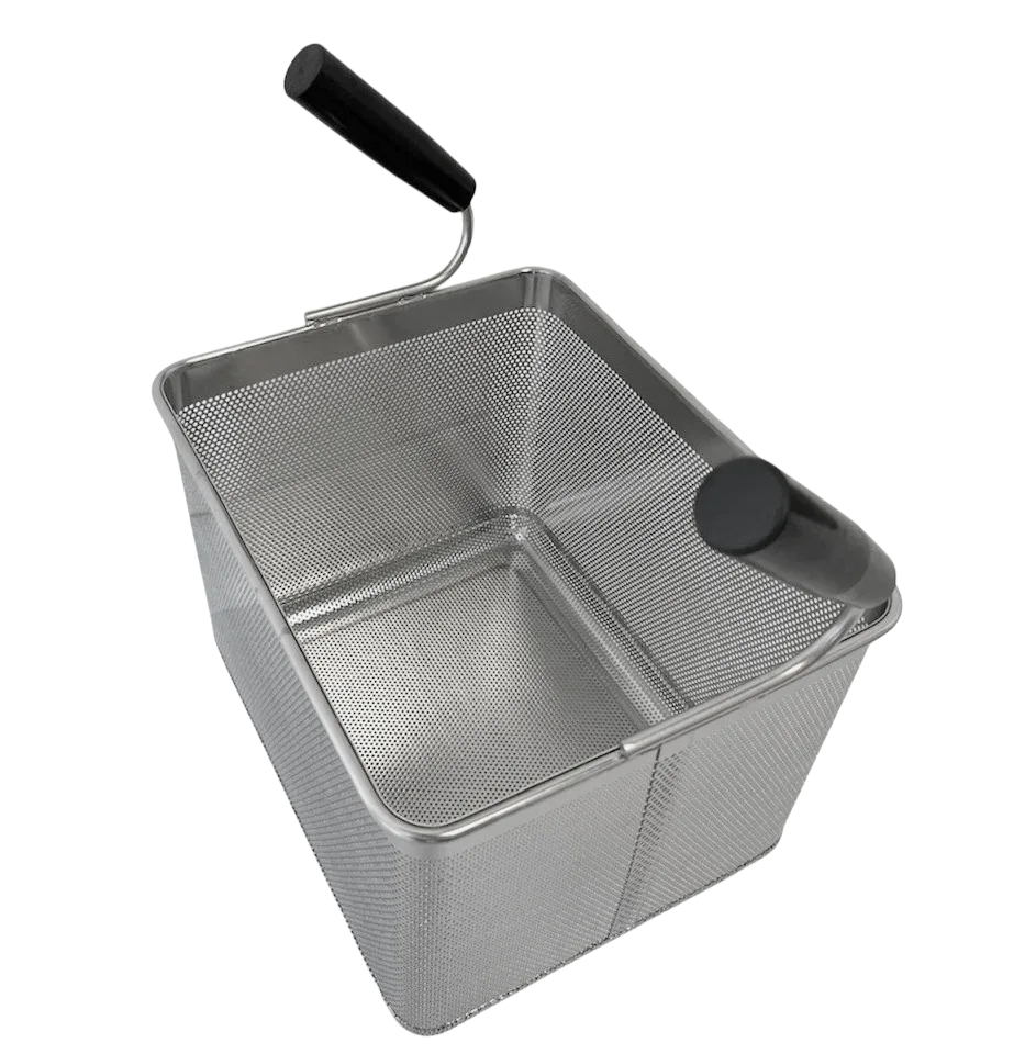 Pasta Cooker Rectangular Basket with Two Handles, Half Size 1/2