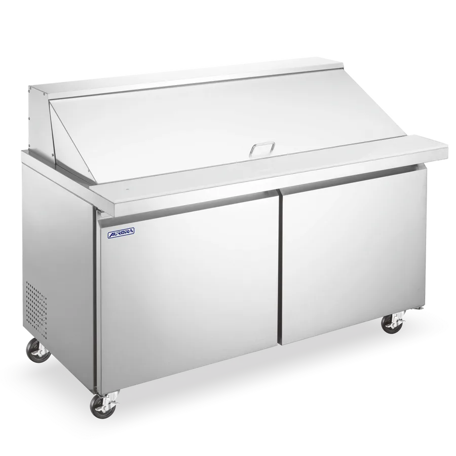 Aurora 60″ Two (2) Door Mega Top Refrigerated Prep Table, 16 cu.ft. (469 Liter), Stainless Steel