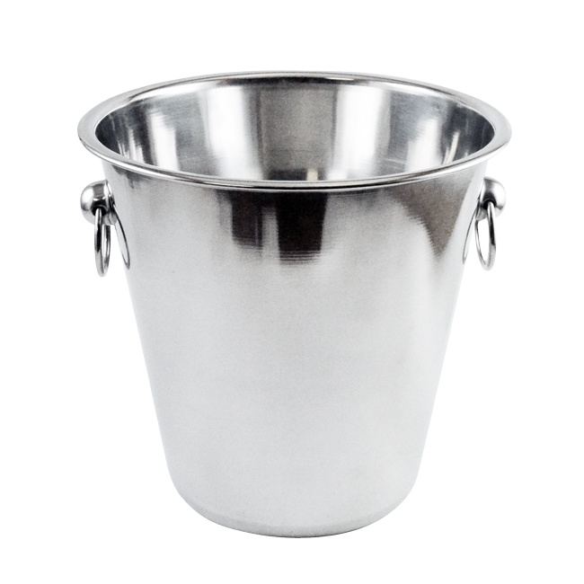 4 QT Stainless Steel Wine Bucket with Ring Handle