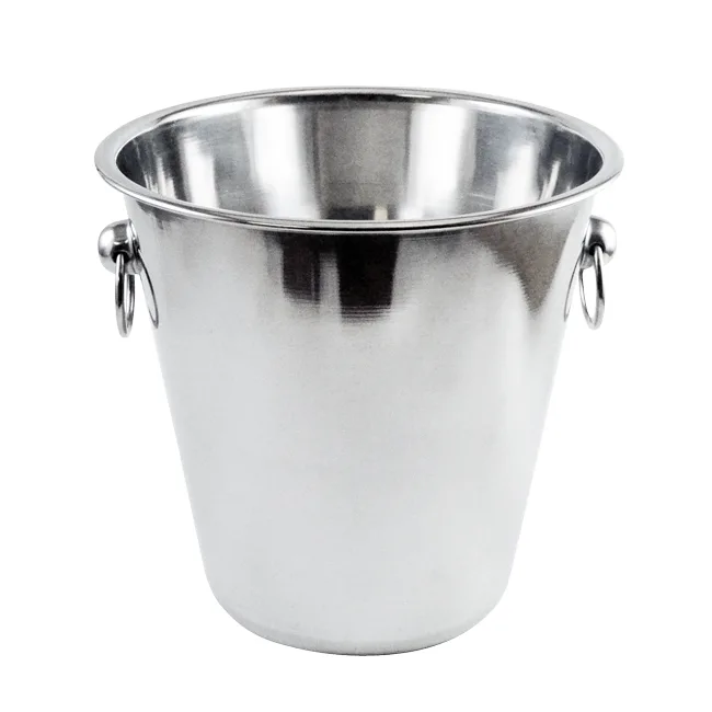4 qt Stainless Steel Wine Bucket with Ring Handle