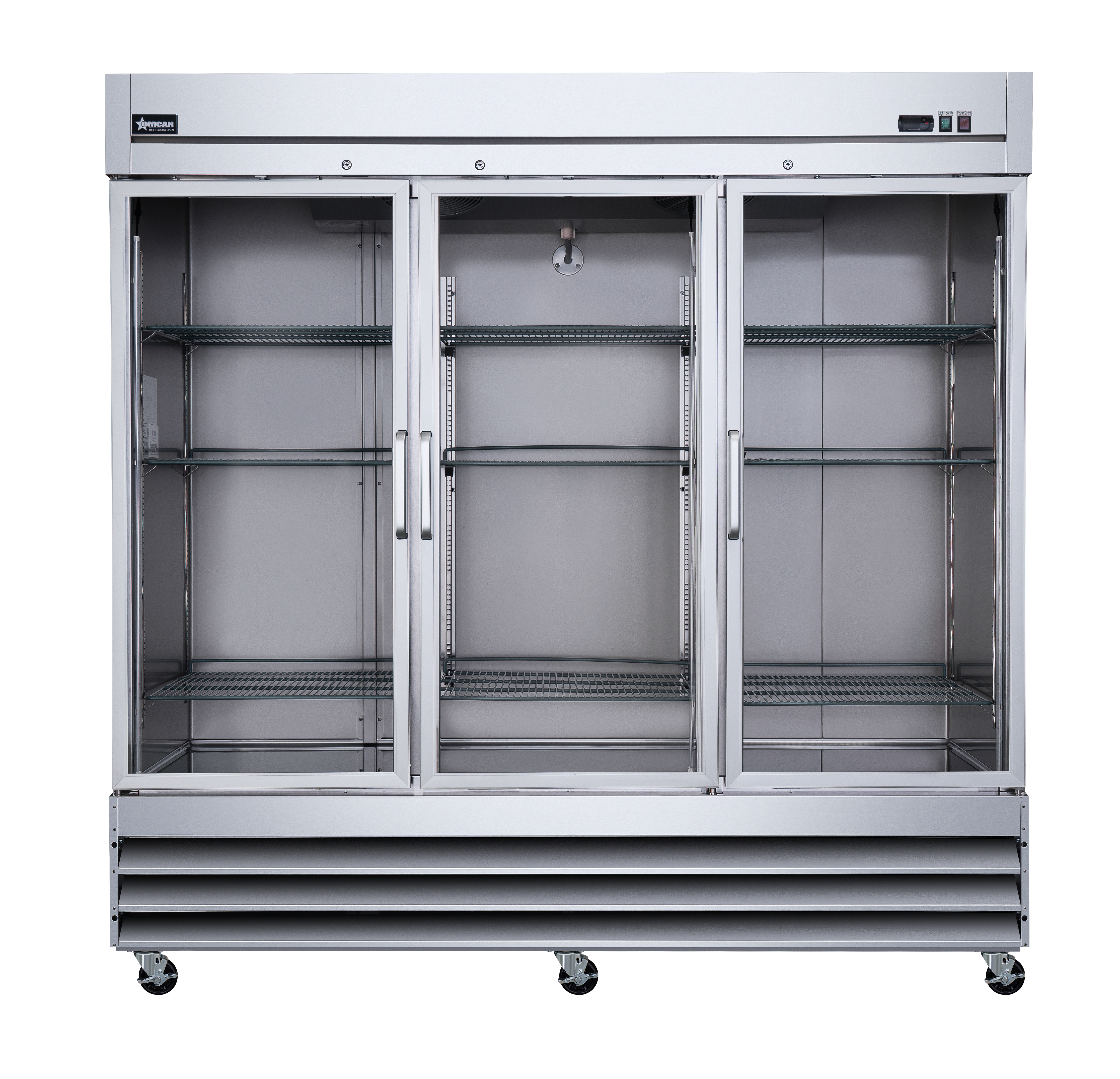 81″ Three (3) Glass Door Reach-In Refrigerator, 72 cu.ft. (2,024 L), Stainless Steel