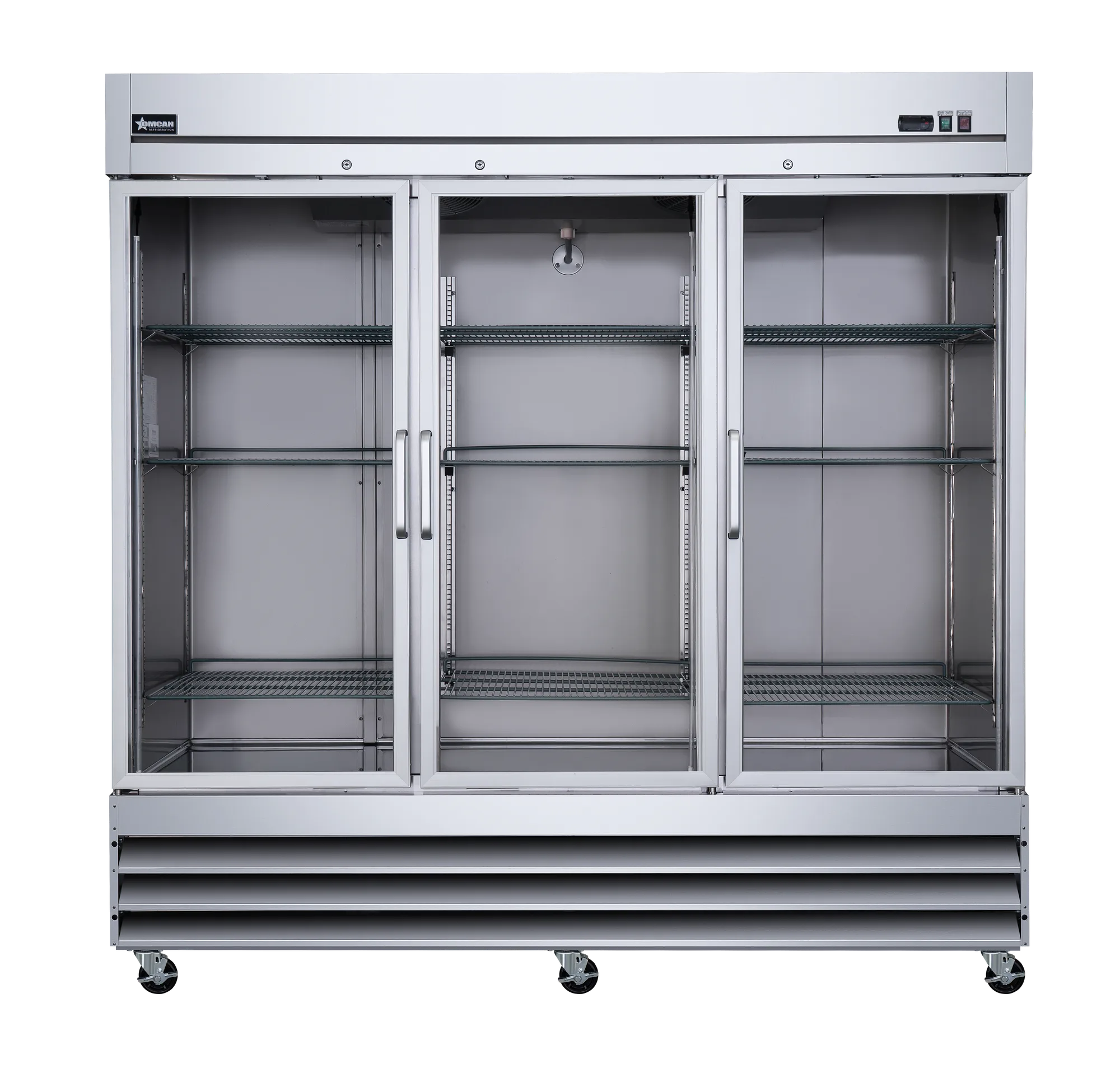 81″ Three (3) Glass Door Reach-In Refrigerator, 72 cu.ft. (2,024 L), Stainless Steel