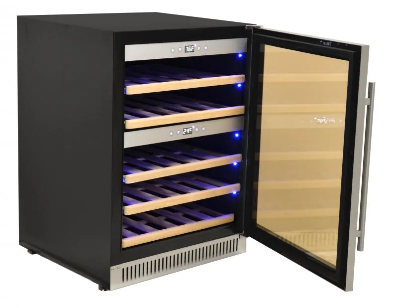 Vinovero 23" Dual Zone Wine Cooler with 40 Bottle Capacity and Stainless Steel Door