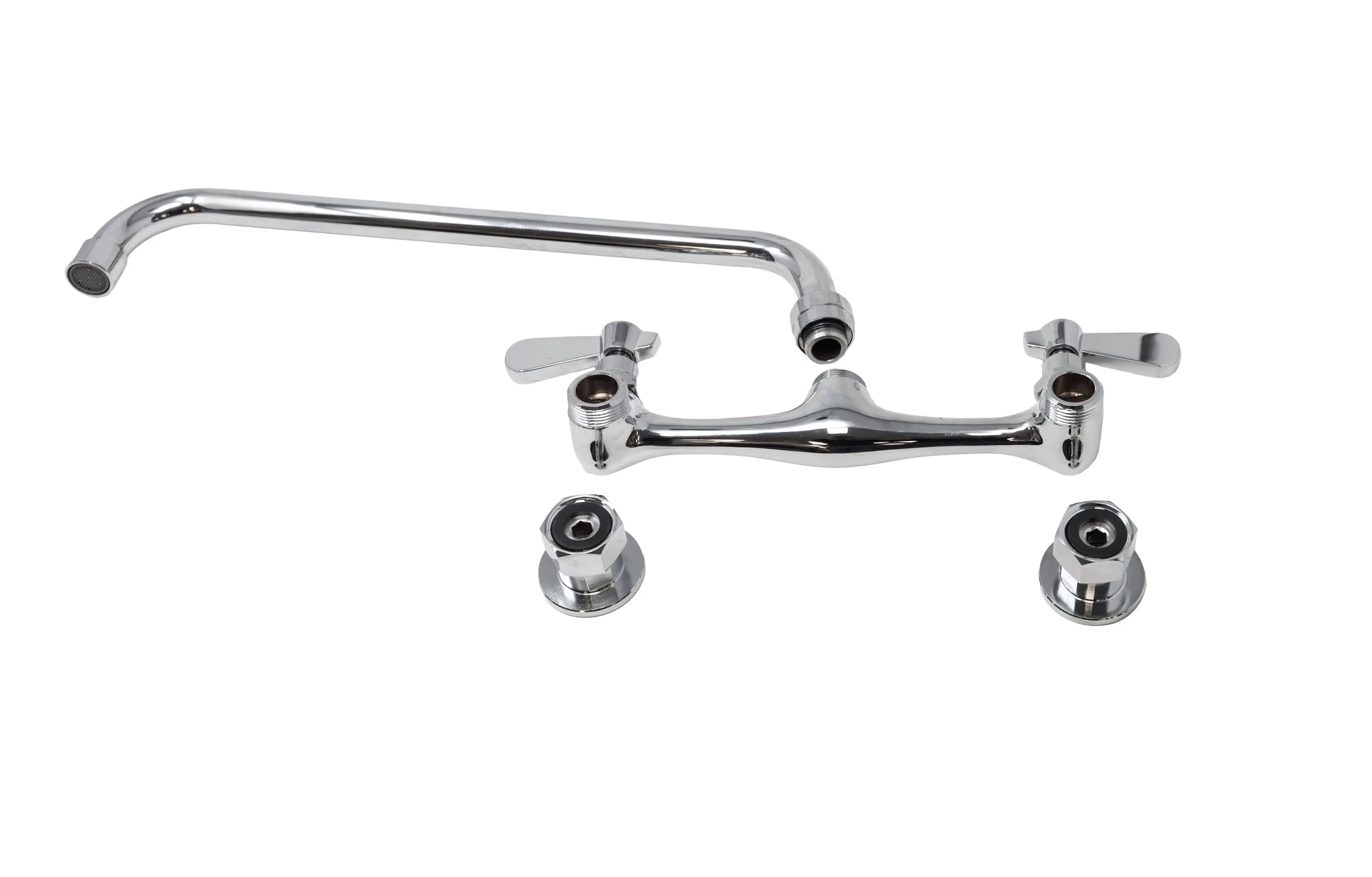 Splash Mounted 14" Spout Faucet for 24″ x 24″ One, Two, and Three Tub Sinks, Soiled Dish Tables, and Under Counter Dish Tables
