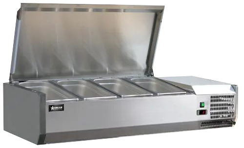 47" Refrigerated Topping Rail with Stainless Steel Cover