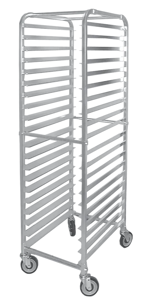 Aluminum Curved Top Bun Pan Rack with 20 slides and 3″ spacing