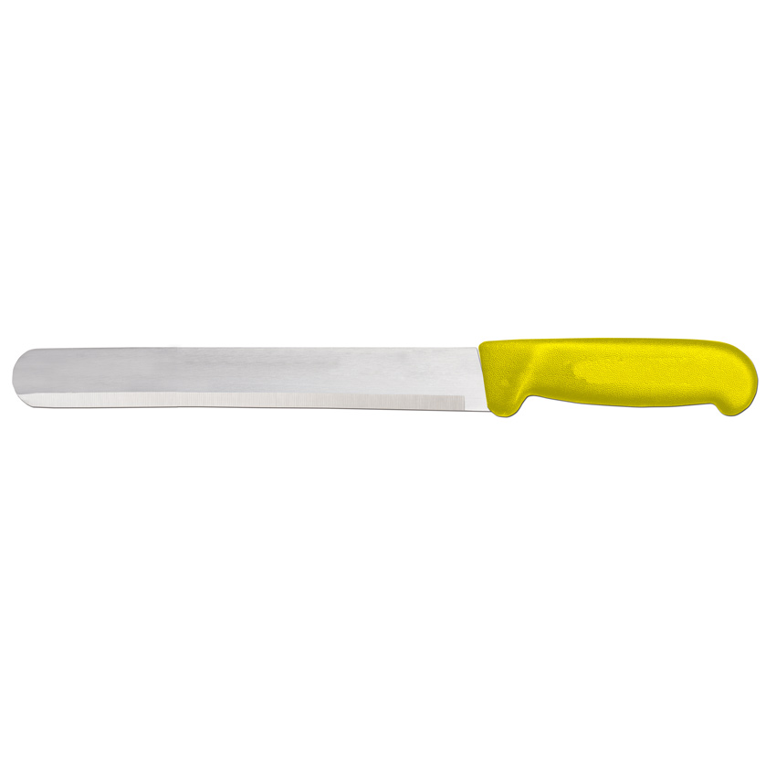 12" Slicer Straight Knife with Yellow Polypropylene Handle