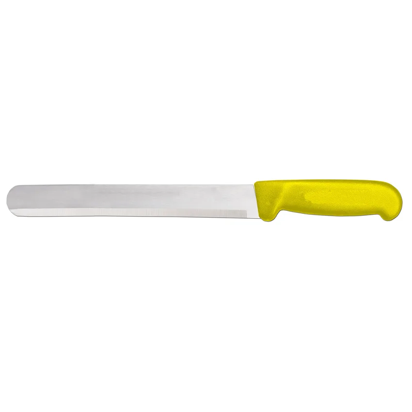 12" Slicer Straight Knife with Yellow Polypropylene Handle