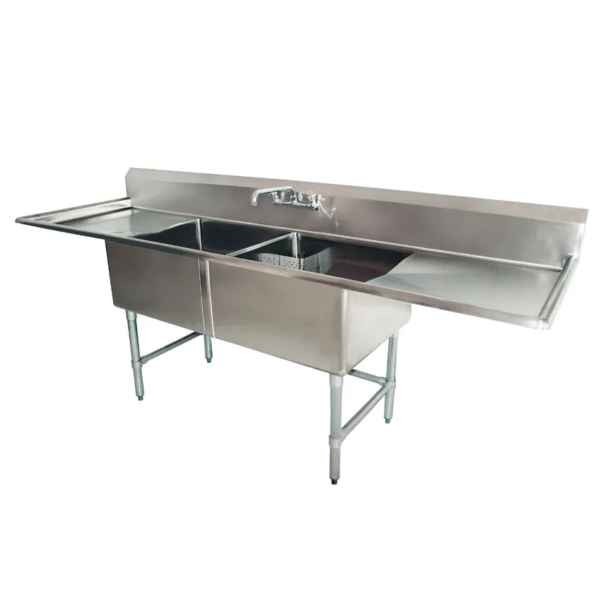 18″ x 21″ x 14″ vTwo Tub Sink with 1.8″ Corner Drain and Two Drainboards