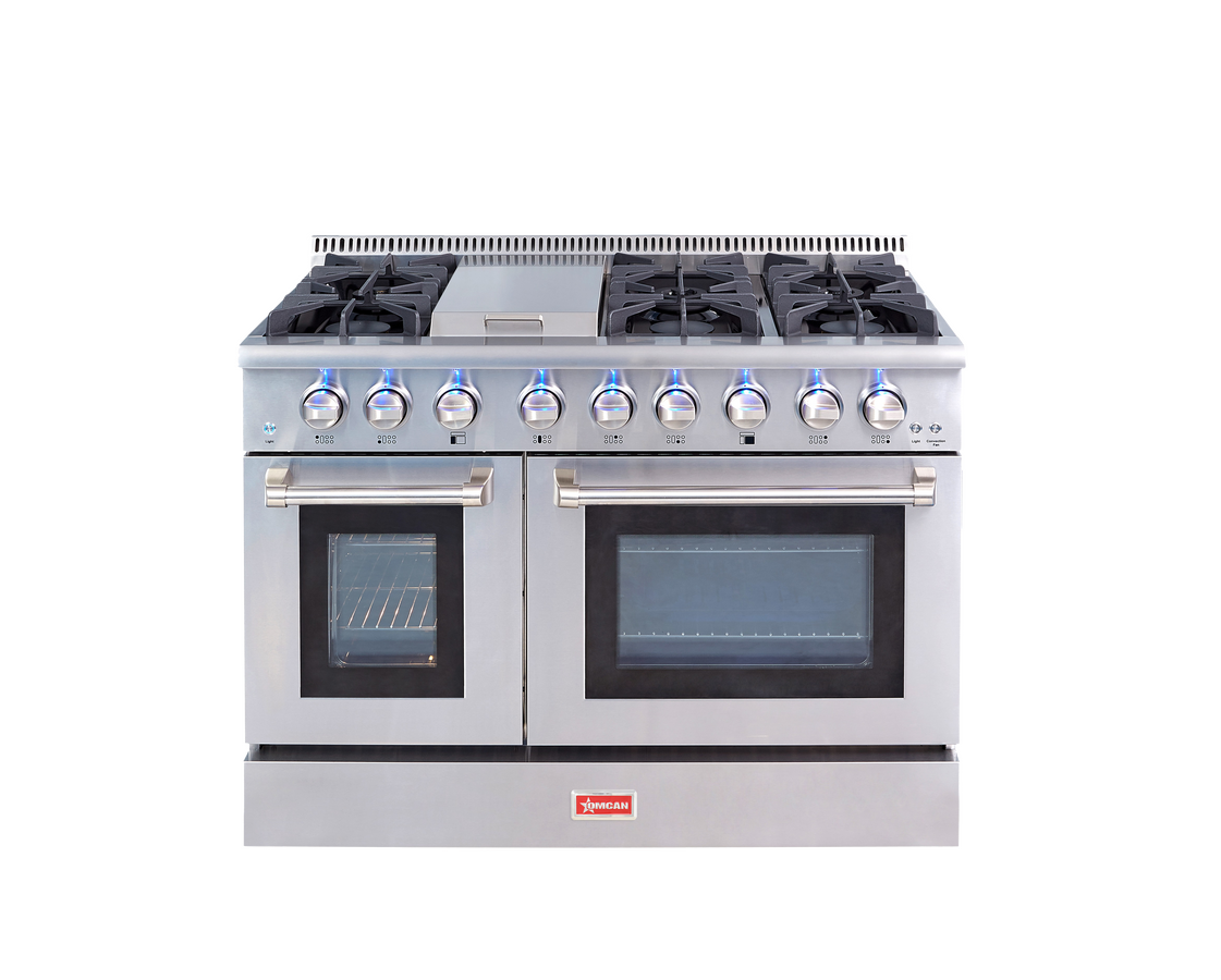 48″ 6-Burner Residential Gas Range with 30″ & 18″ Ovens with Infrared Broil Burner– 135,000 BTU/hr – Natural Gas