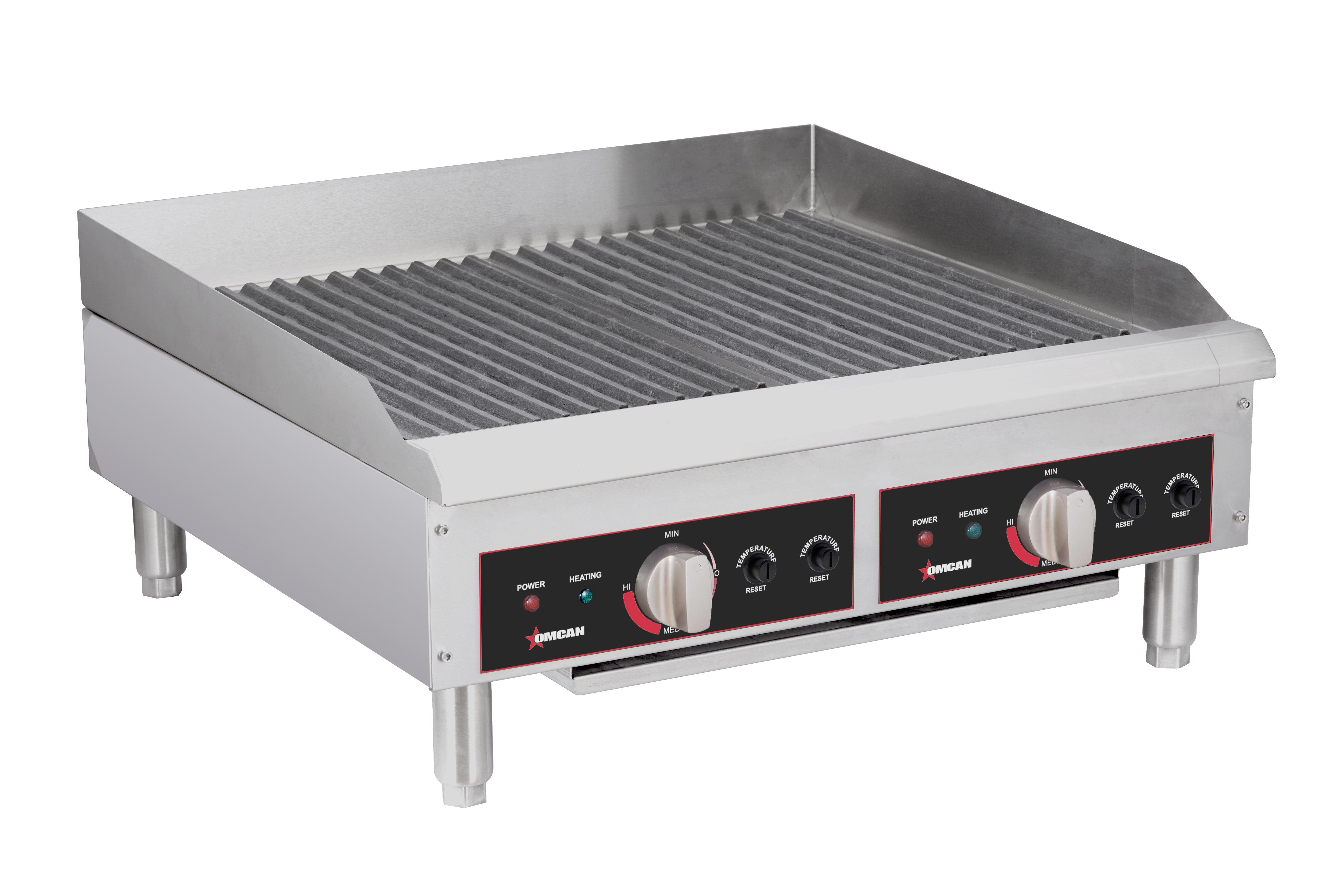 24″ Electric Charbroiler with Grill and Griddle Plates – 2 x 3.6 kW, 240V/60Hz/1Ph