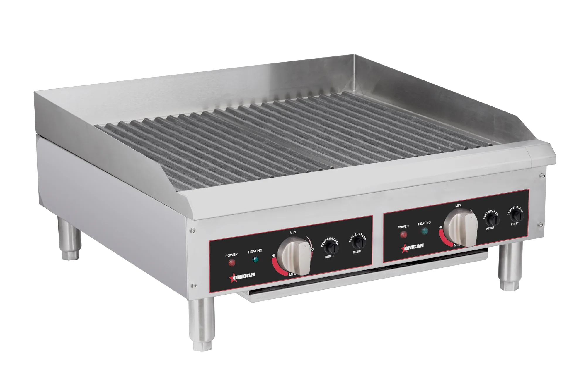 24″ Electric Charbroiler with Grill and Griddle Plates – 2 x 3.6 kW, 240V/60Hz/1Ph