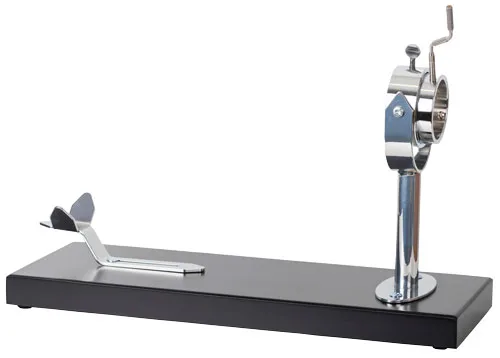 Prosciutto Holder with Wooden Base and Rotating Handle