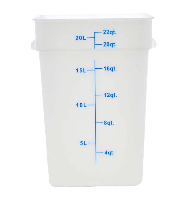 22 qt Polypropylene White Square Food Storage Container