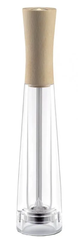 Tosca Series – 10" Salt Mill Light Beech Wood with Acrylic Resin Base