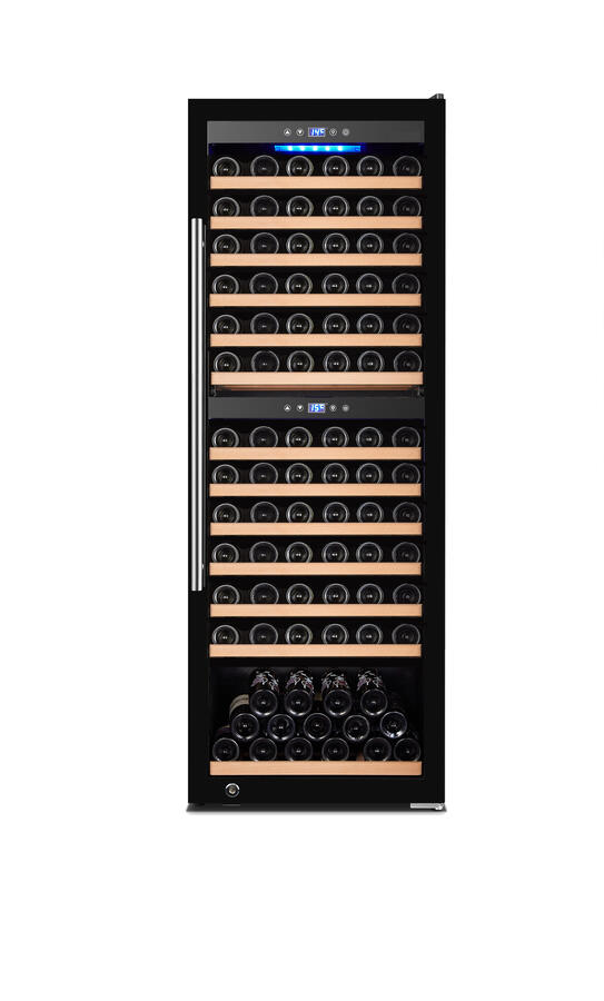 Vinovero 25" Dual Zone Wine Cooler with 126 Bottle Capacity and Black Full Glass Door