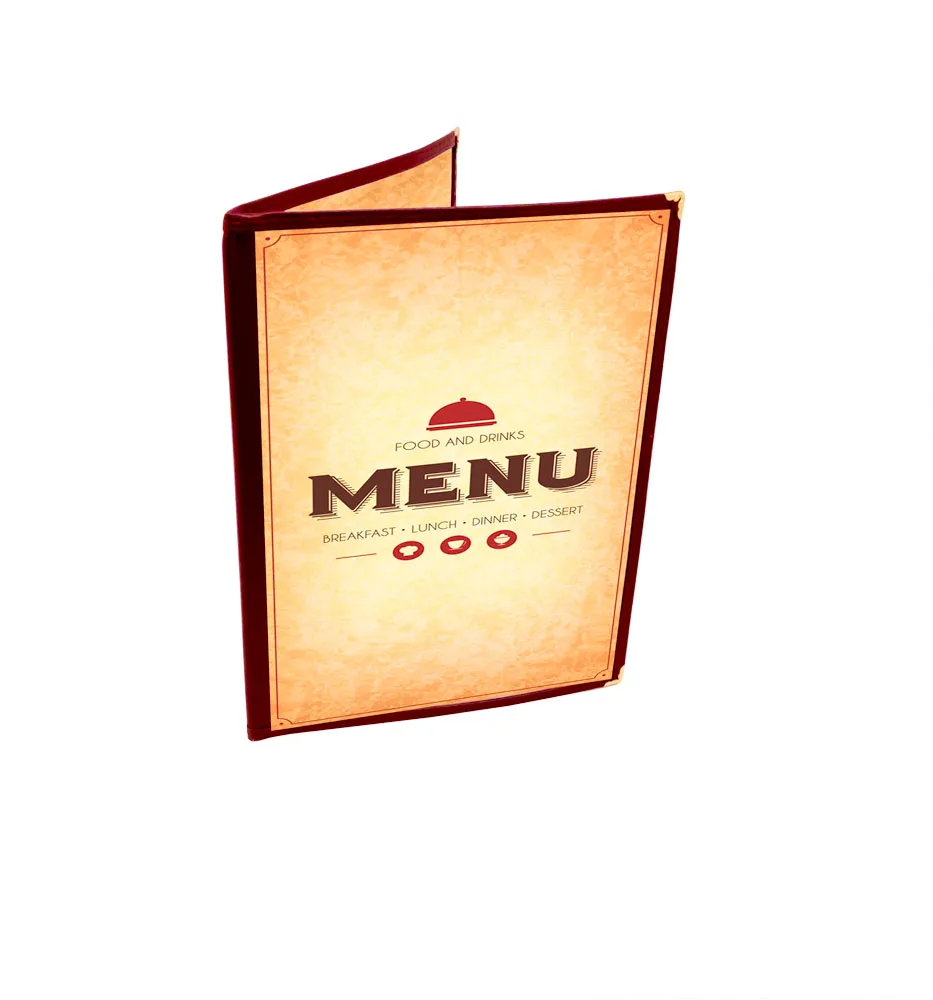 9 1/2″ x 11 3/4″ Red Double-Fold Menu Holder