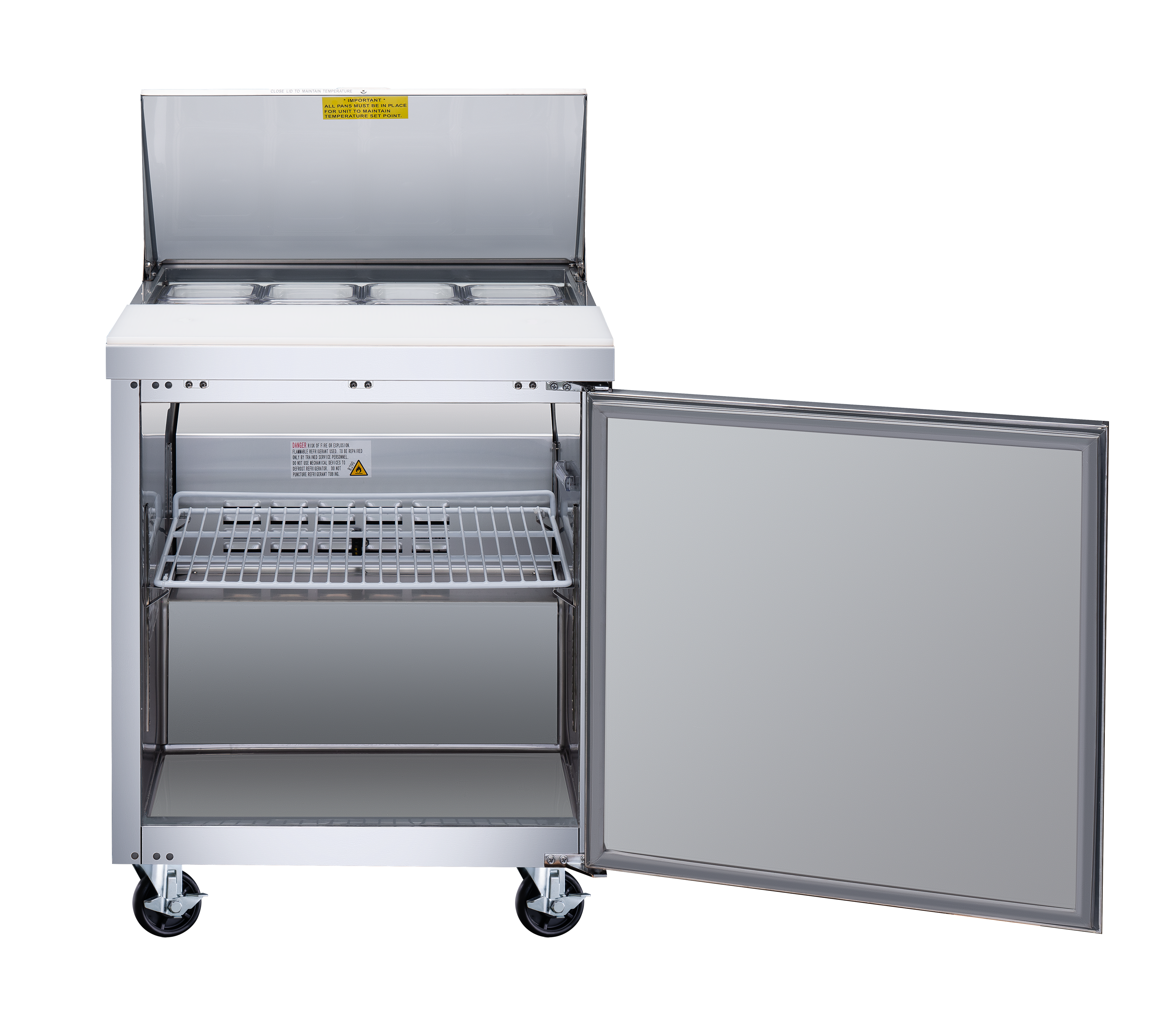 28″ One (1) Door Refrigerated Prep Table, 5.7 cu.ft. (161 L), Stainless Steel