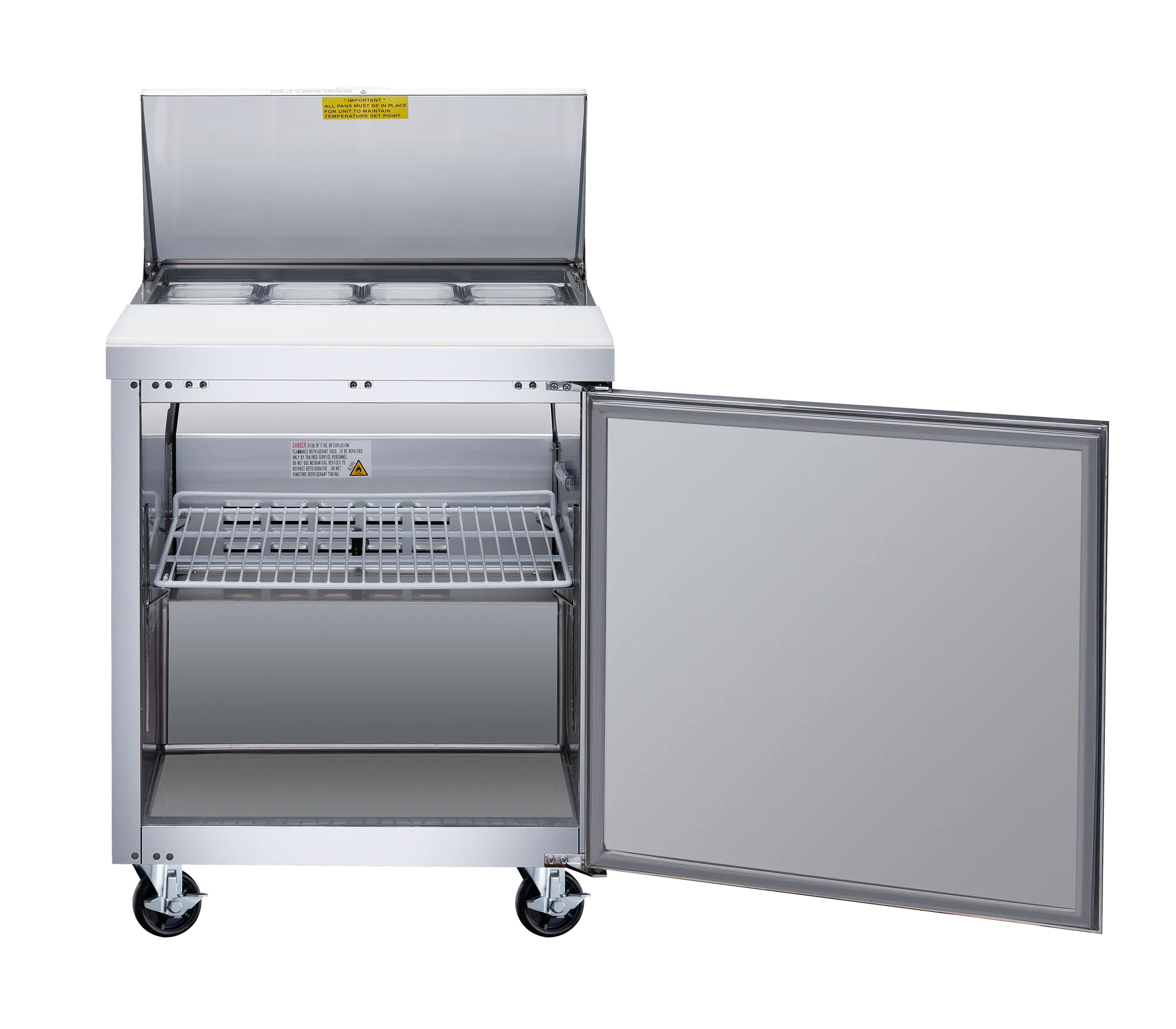 28″ One (1) Door Refrigerated Prep Table, 5.7 cu.ft. (161 L), Stainless Steel