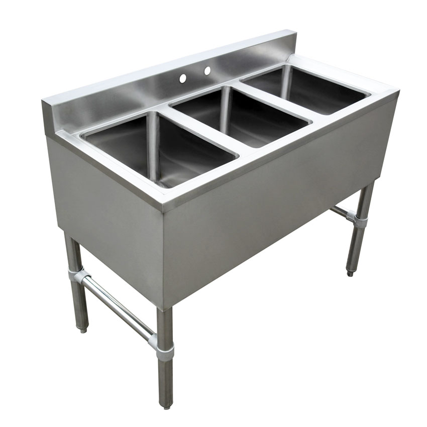3 Compartment Underbar Sink, No Drainboard