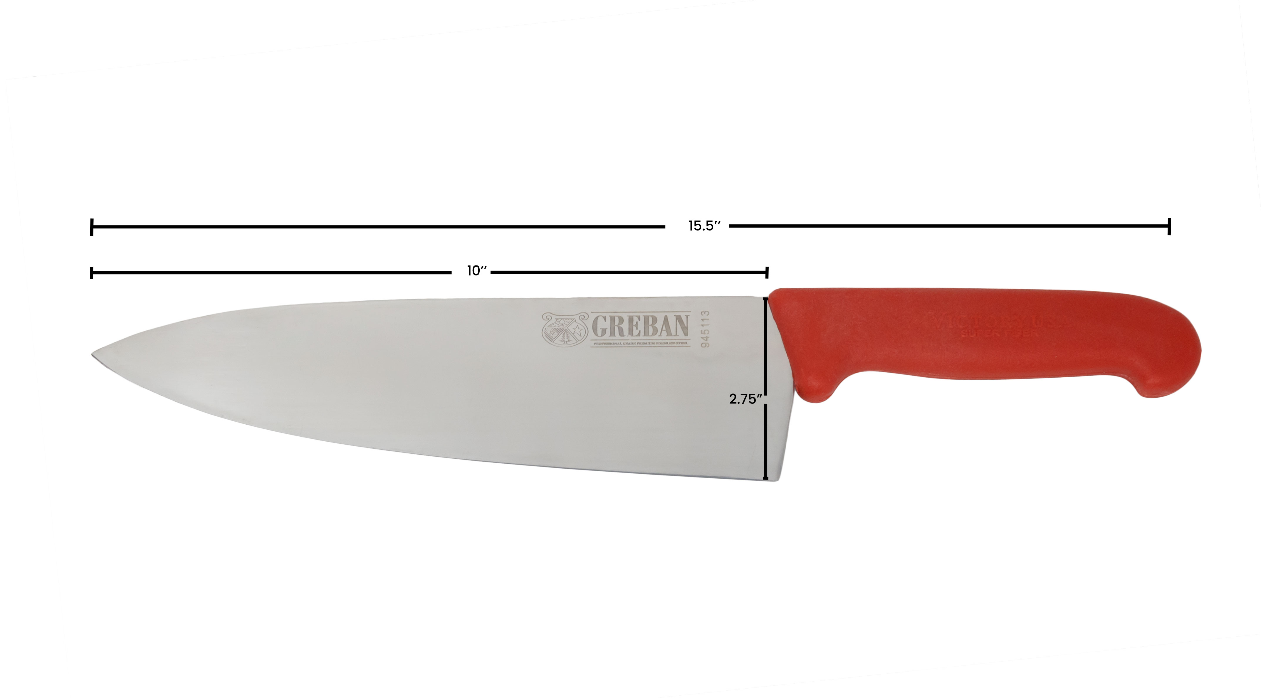 10" Medium Cook Knife with Red Super Fiber Handle