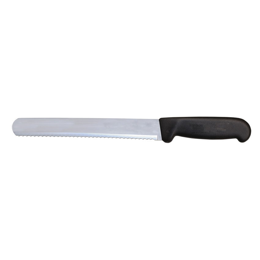 10" Slicer Straight Wave Edge Knife with Black Polypropylene Handle